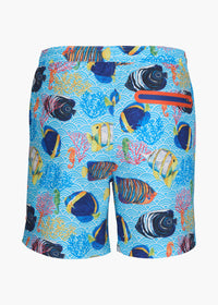 Sol Swim Short (6 ½” Inseam) - background::white,variant::Paros Spray Blue