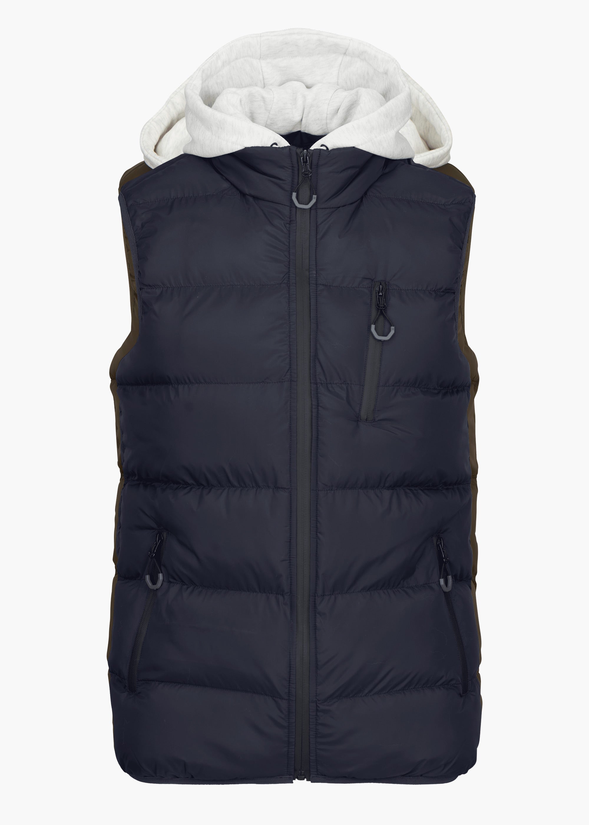 Helg Hoodie Puffer Vest - background::white,variant::Navy