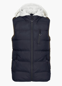 Helg Hoodie Puffer Vest - background::white,variant::Navy