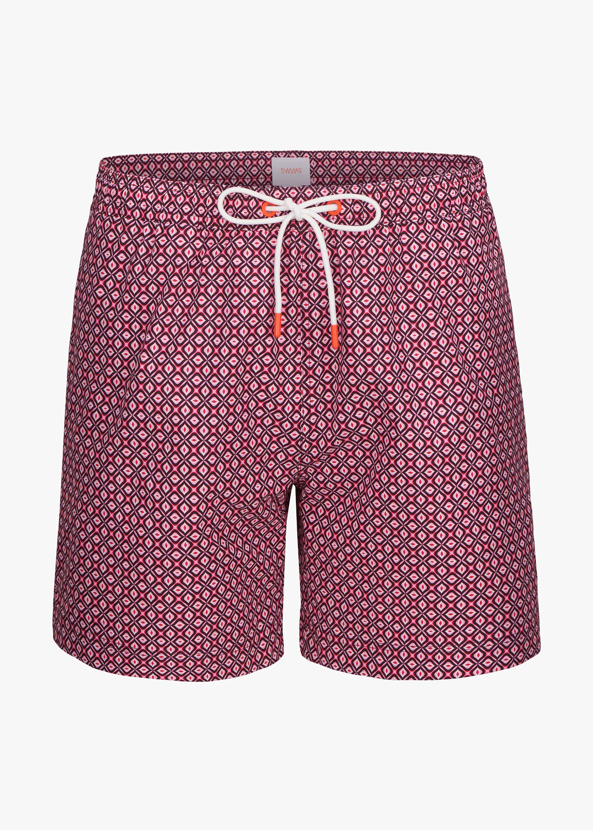 Kyst Swim Short (5” Inseam) - background::white,variant::Modgeo Pink