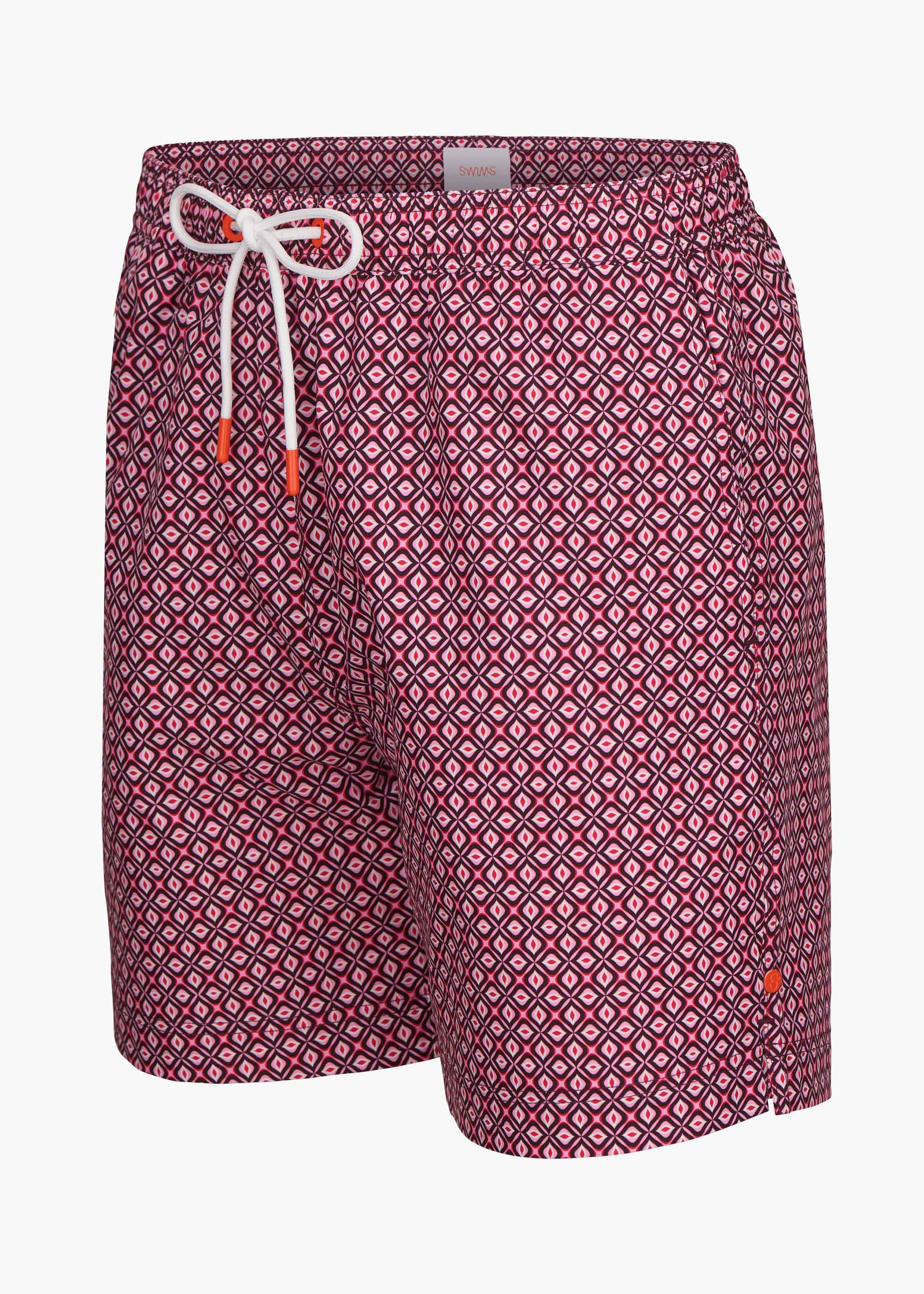 Kyst Swim Short (5” Inseam) - background::white,variant::Modgeo Pink