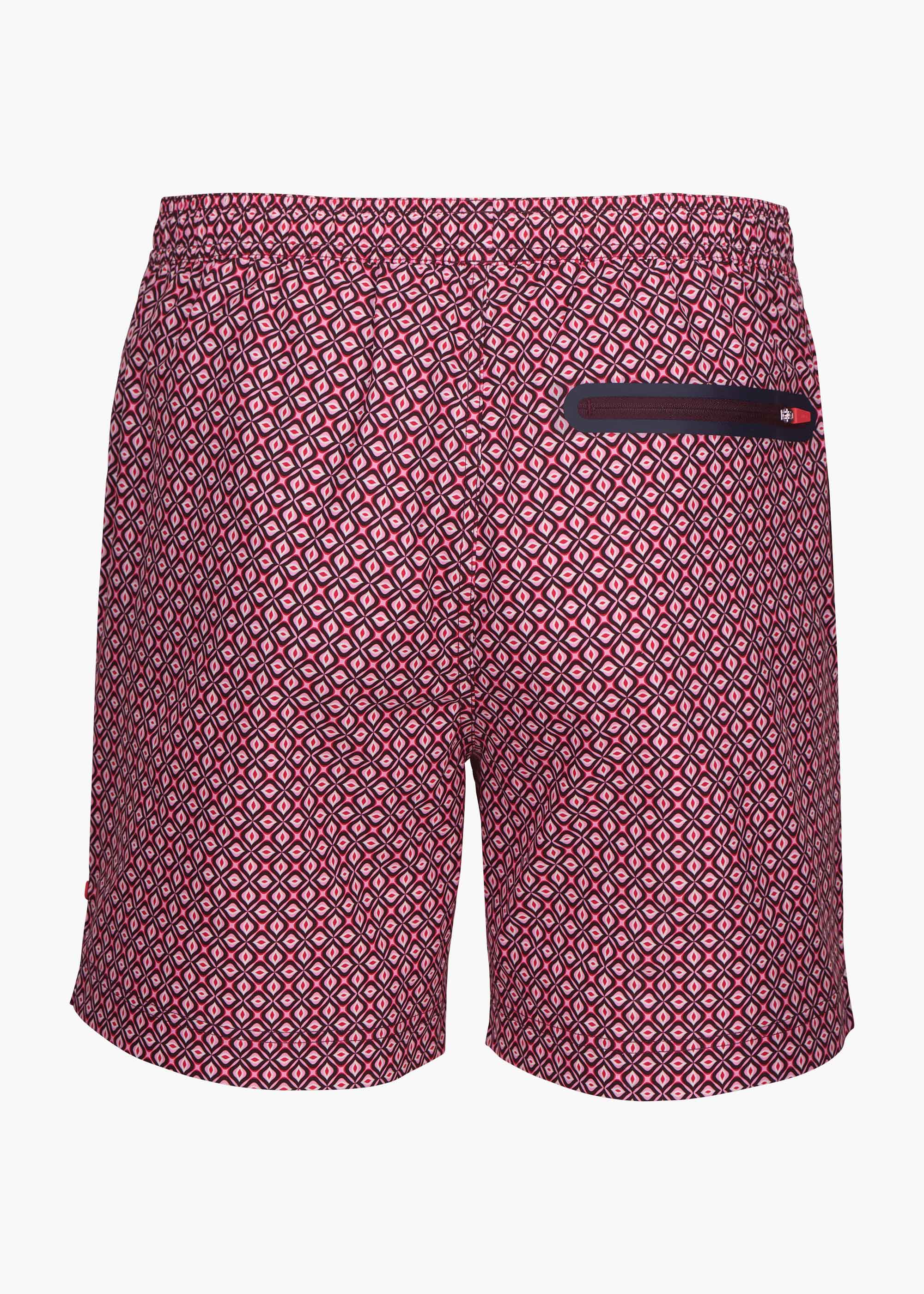 Kyst Swim Short (5” Inseam) - background::white,variant::Modgeo Pink