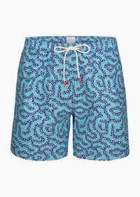 Kyst Swim Short (5” Inseam) - background::white,variant::Coral Spray Blue