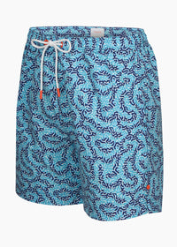 Kyst Swim Short (5” Inseam) - background::white,variant::Coral Spray Blue