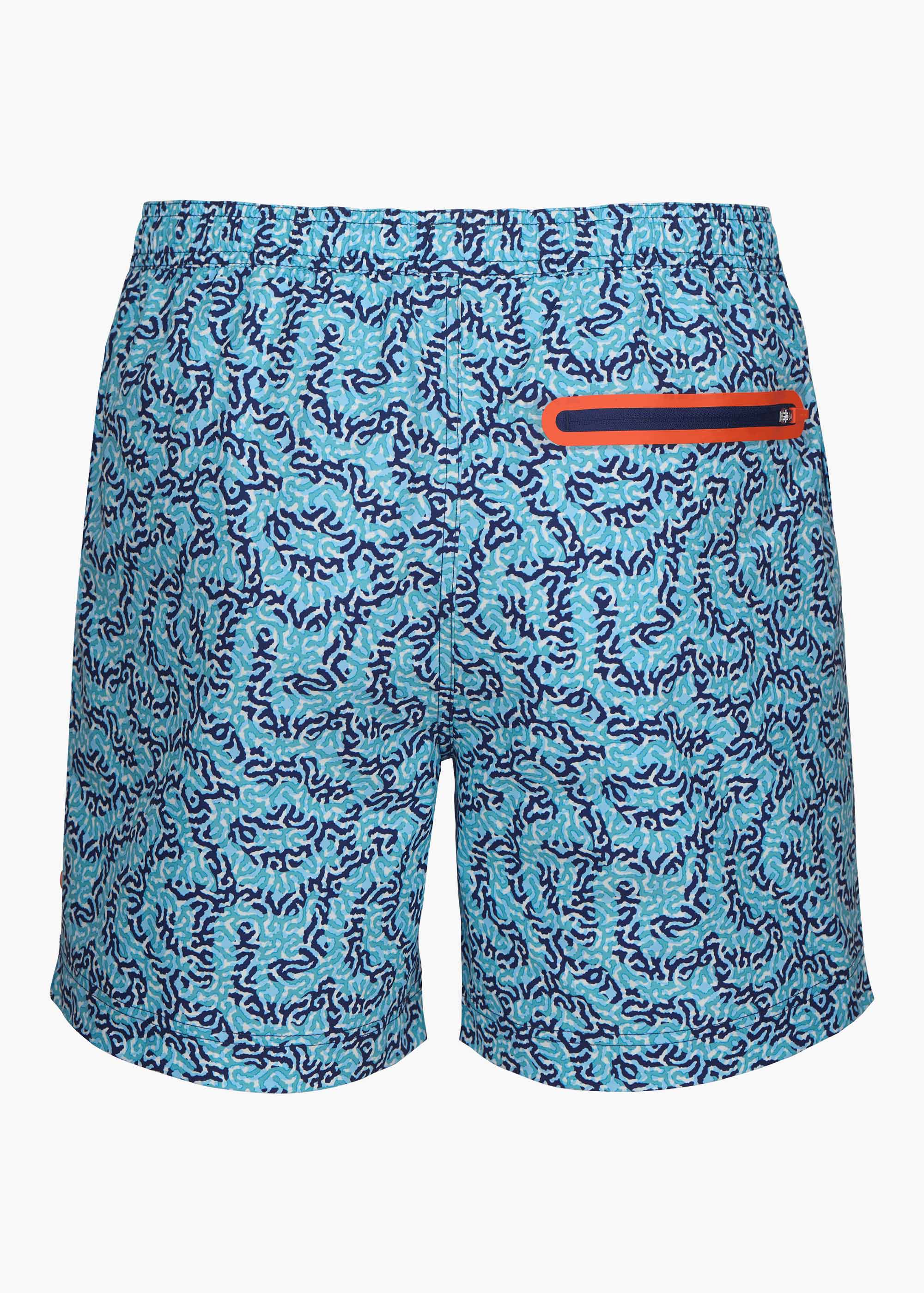 Kyst Swim Short (5” Inseam) - background::white,variant::Coral Spray Blue